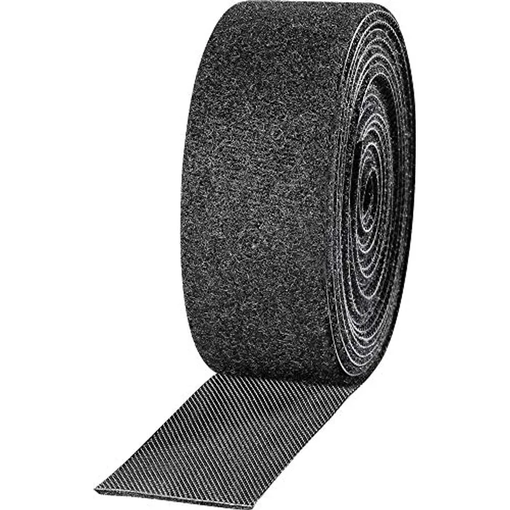 TOOLCRAFT KL25X2500C Klettband zum Bündeln Haft- und Flauschteil (L x B) 2500mm x 25mm Schwarz 2St.