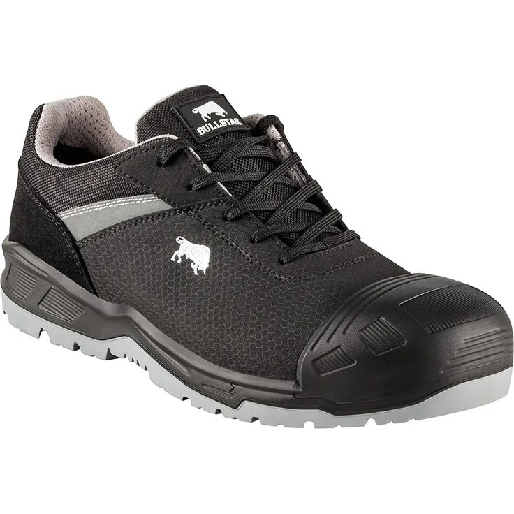 Bullstar Sicherheitsschuh POWERX S3, schwarz, Gr.44, Unisex, mit Stahl-Zehenschutzkappe und rutschhemmender PU/PU-Sohle