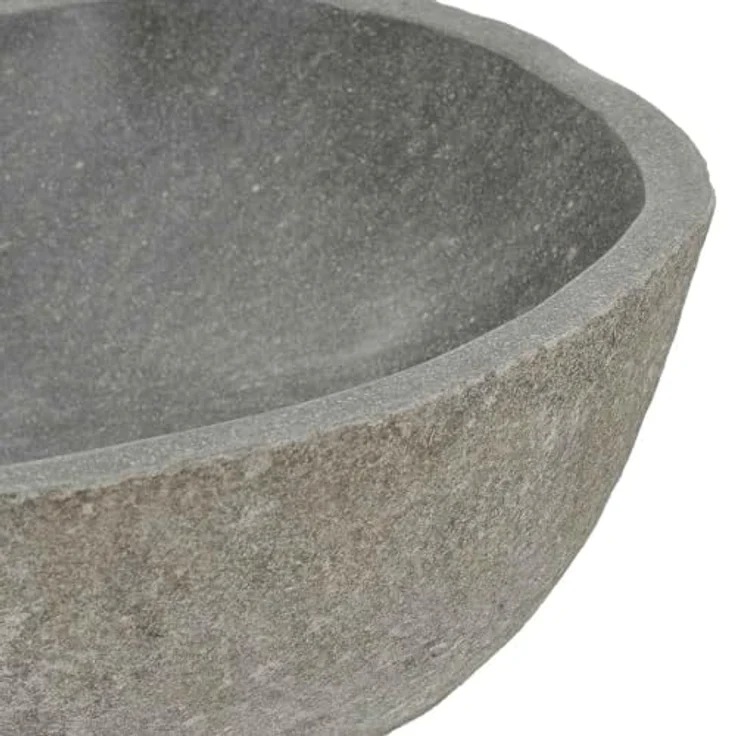 vidaXL Waschbecken Flussstein Oval 38-45 cm – Bild 7