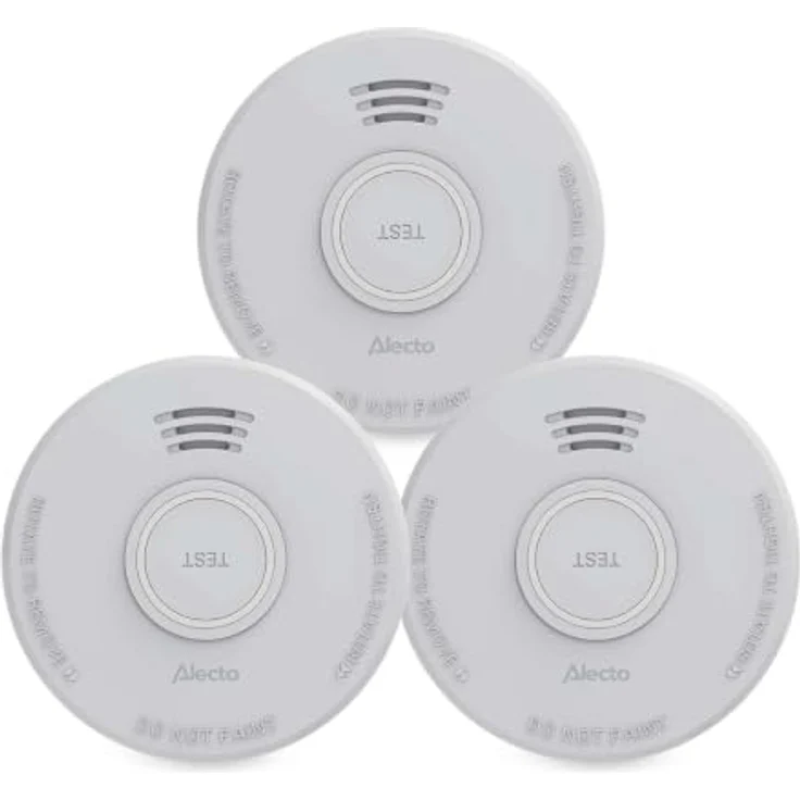 Alecto SD110, 3X Rauchwarnmelder batteriebetrieben, 85 dB Alarm, fotoelektrischer Sensor, 10 Jahre Lebensdauer, einfache Montage – Bild 1