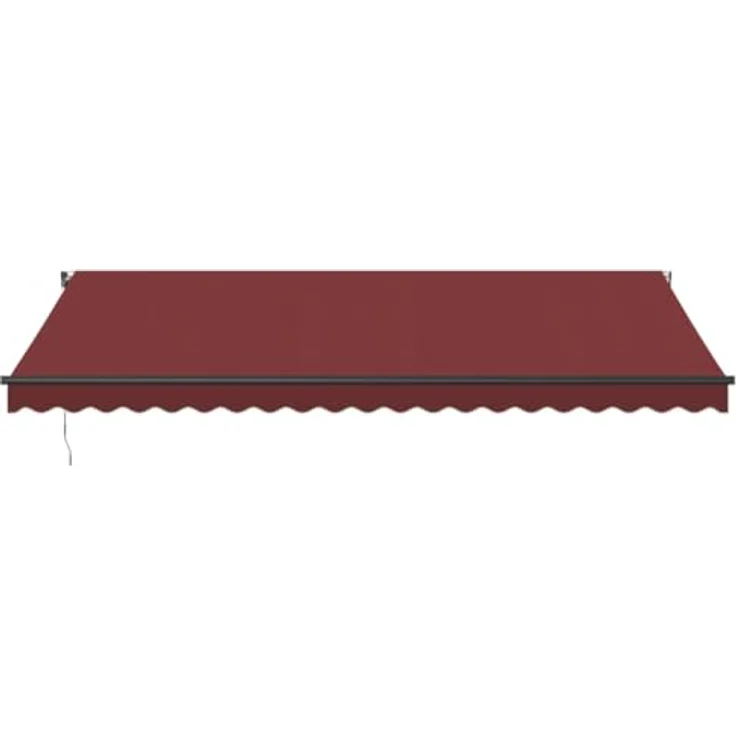 vidaXL Markise Manuell mit LEDs Weinrot 500x300 cm, UV-beständig, einfache Handhabung, integrierte LED-Beleuchtung – Bild 5