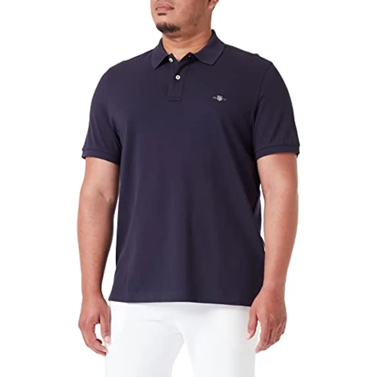 GANT Poloshirt Regular Fit, Herren, Blau, aus weicher Baumwollqualität mit Piqué-Struktur und gesticktem Wappenlogo, (3XL) – Bild 1