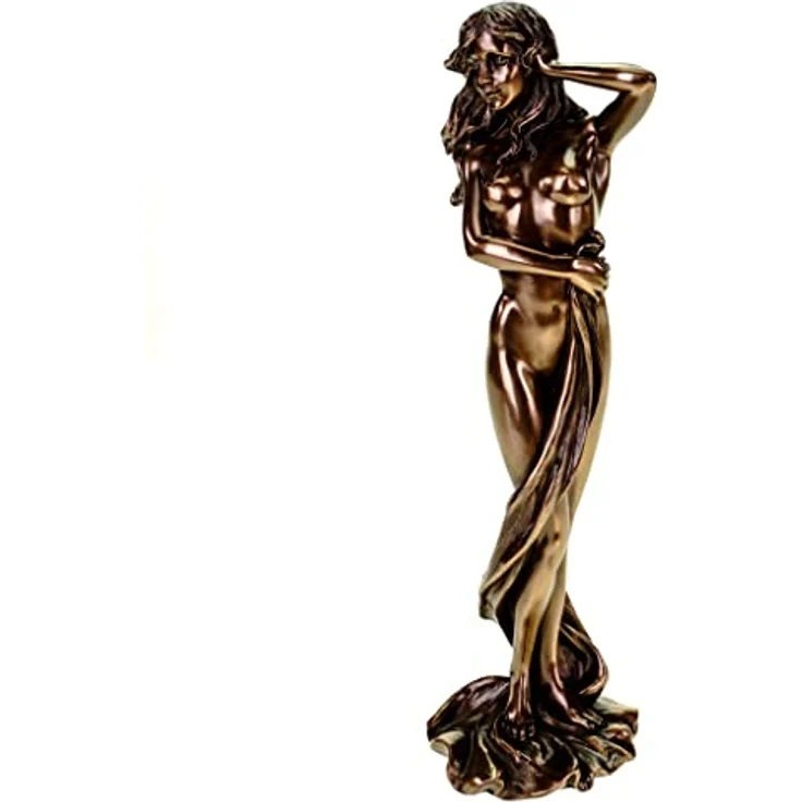 Weiblicher Akt Frau läßt ihr Tuch langsam runtersinken Figur Skulptur – Bild 3