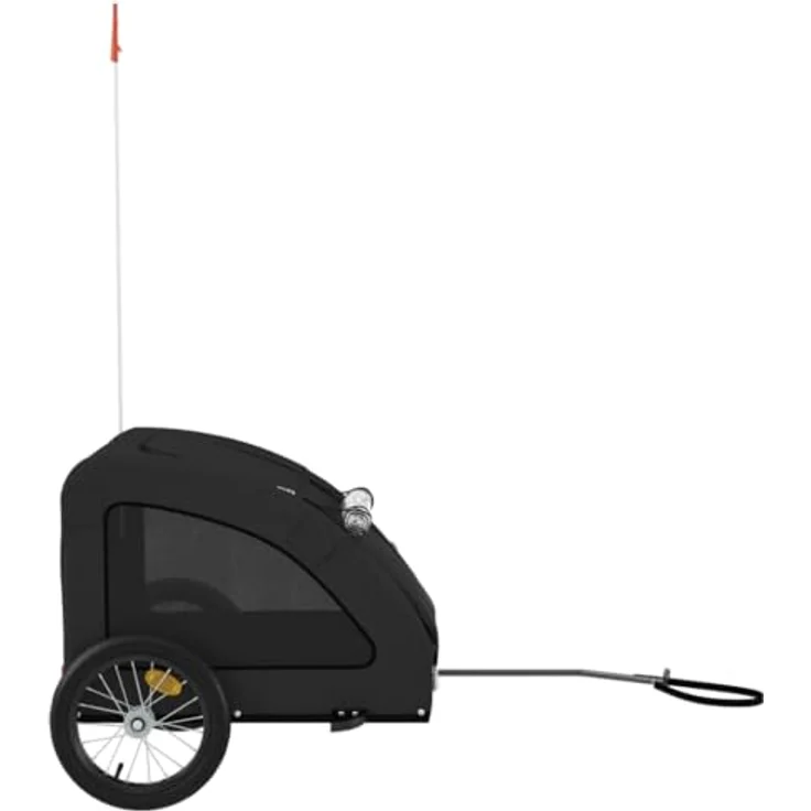 vidaXL Hunde-Transportbox Fahrradanhänger Schwarz Oxford-Gewebe und Eisen, für kleine Hunde und Katzen, 45 kg Tragfähigkeit – Bild 6