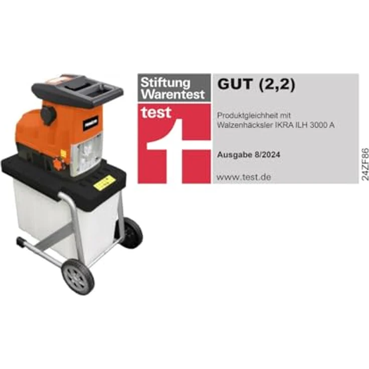 Primaster PMHW 3000 Elektro-Häcksler Leisehäcksler 60 Liter Auffangbox 3000 Watt max Aststärke Ø 45 mm Walzensystem – Bild 7