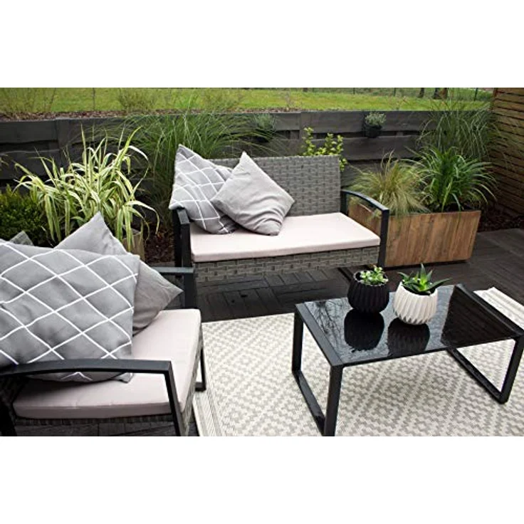 VIVANNO Pflanzkübel Pflanztrog Hochbeet aus recyceltem Holz, wetterfest, 40 x 81 x 41,5 cm, Antik Braun – Bild 4