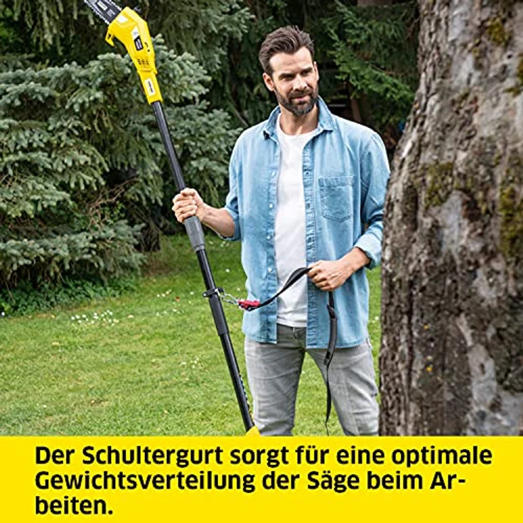 Kärcher PSW 18-20 Battery Akku-Teleskopsäge - Schwertlänge 20 cm, Kettengeschwindigkeit: 5,5 m-s, Verlängerungseinsatz: 2,9 m – Bild 8