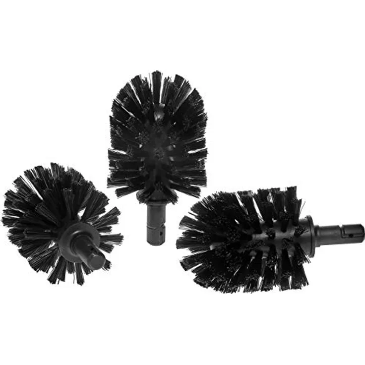 KEUCO Ersatz Toiletten-Bürstenkopf, austauschbar, im 3er Set lose, 12,7x6,7cm, schwarz, Original Hersteller, WC-Bürste Ersatzbürstenkopf