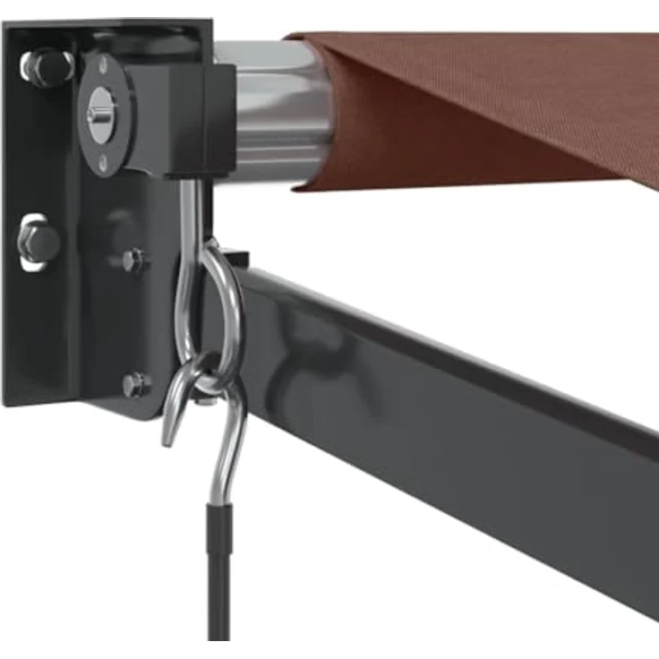vidaXL Manuelle Markise, UV-beständig, Braun 300x250 cm, pulverbeschichteter Aluminiumrahmen – Bild 7