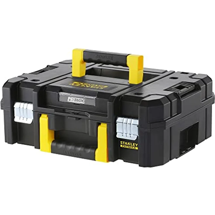 Stanley FMST1-71966 FatMax Pro-Stack Werkzeugbox (13.5 Liter, für kleinerer Handwerkzeuge + Elektrowerkzeuge, mit Schaumstoff-Einlage, rostfreie Metallverschlüsse, stapelbar – Bild 2