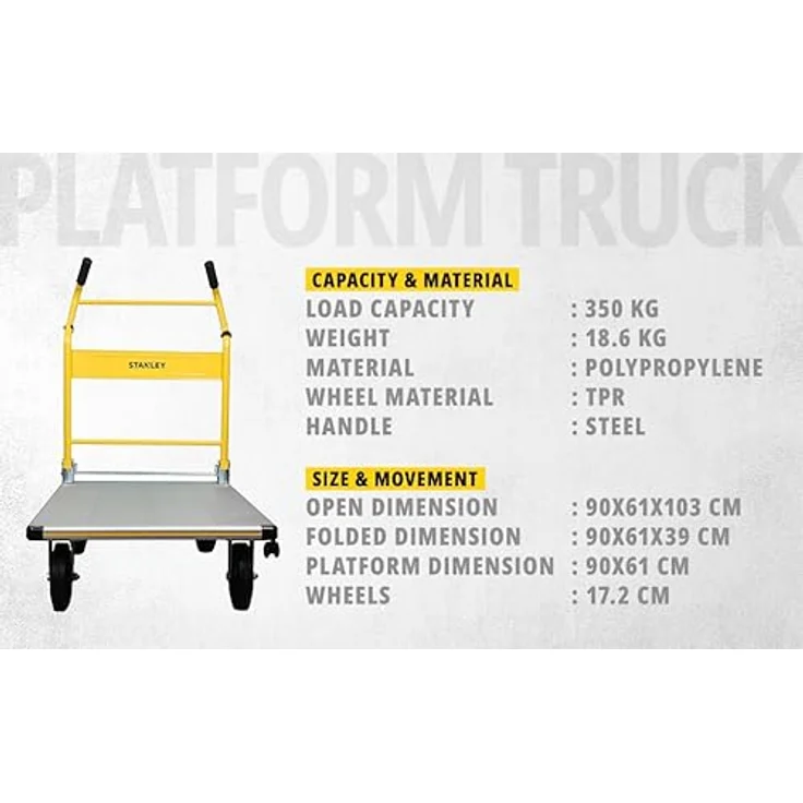 Stanley Plattformwagen PC512 300 kg – Bild 4