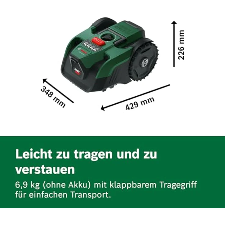 Bosch Home and Garden VISIMOW18V-200, Mähroboter für Rasenflächen bis 200 m² mit SmartVision-System und 18 cm Schnittbreite – Bild 6