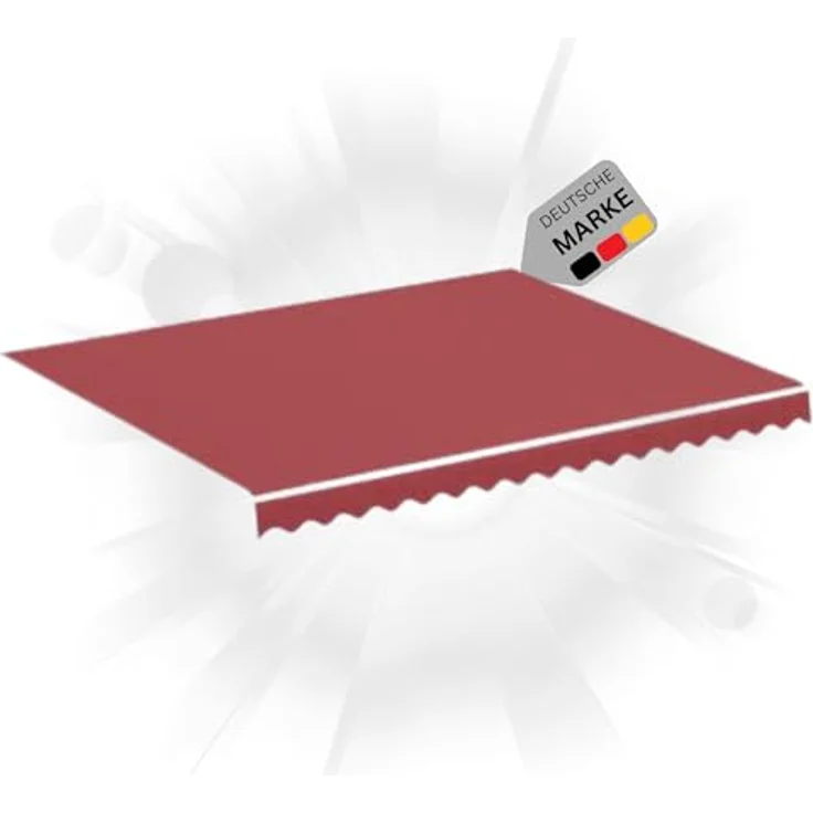 DELUKE® Markisenbespannung Markisenstoff Wasserabweisend Reißfest | Rot, für 350x250cm Rahmen mit Volant | Sonnenschutz Markisenzubehör – Bild 1