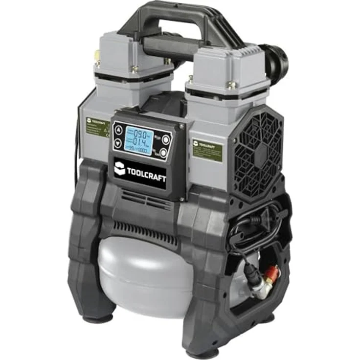 Toolcraft, Kompressor, Druckluftkompressor 12 VDC, 18 VDC/ 230 VAC 9 bar (9 Bar) – Bild 1