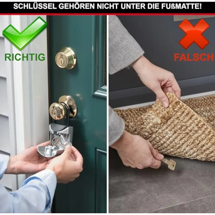 MASTER LOCK Tragbarer Mini-Schlüsseltresor [XS] [mit Bügel] 5406EURD Schlüsselsafe mit Bügel - Ideal für Reisen, Urlaub oder Sport – Bild 2