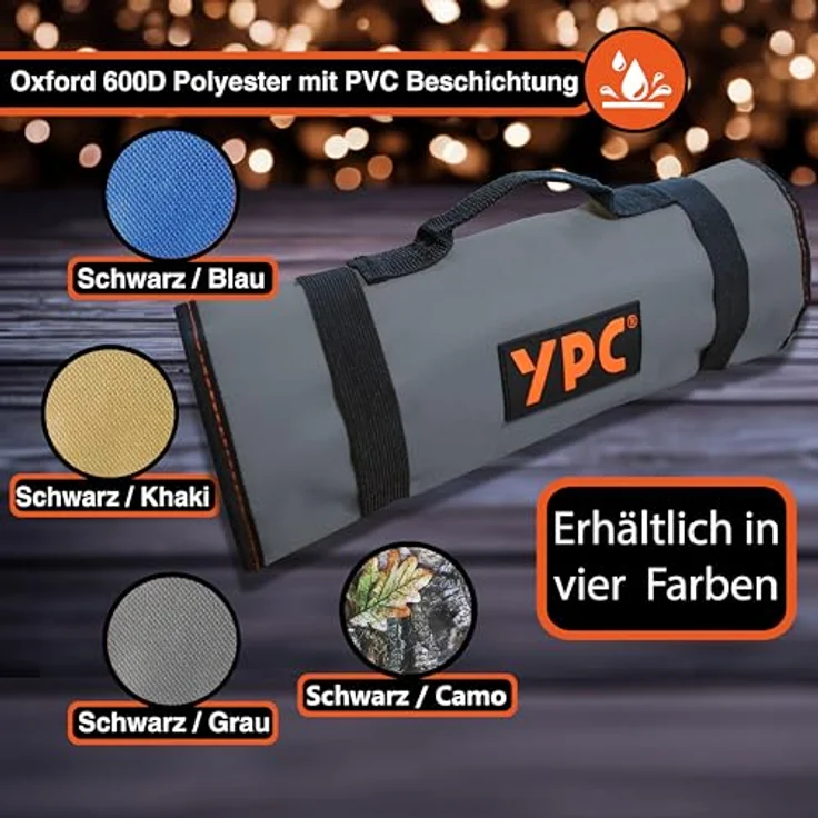 YPC VarioRoll XL, Werkzeugtasche rollbar mit 20 Steckfächern und 15 Schlaufen, 56x34cm, wasserfestes Oxford 600D Polyester – Bild 5