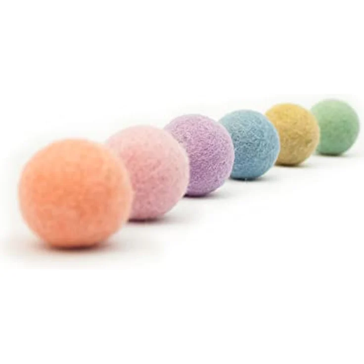 LucyBalu® Filzbälle I Katzenspielzeug I Katzenbälle aus Filz | Spielsachen aus 100% Wolle I Natürliches Spielzeug | Spielbälle für Katzen Fair aus Nepal | 6 Stück | Bunt - Preisvergleich – Bild 1
