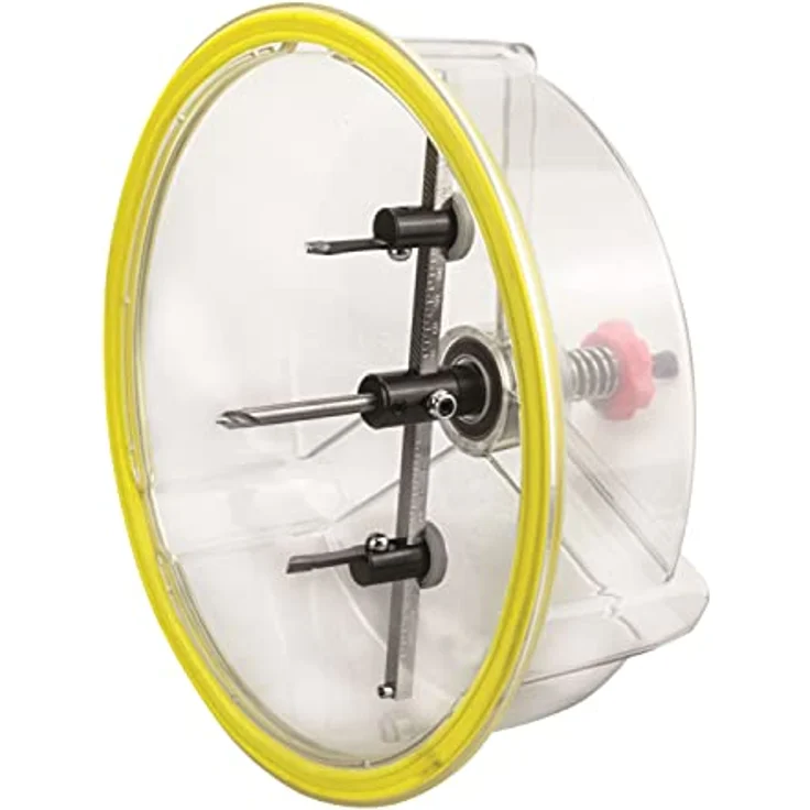 BOXTEC Hartmetall Kreisschneider BHC mit Schutzhaube stufenlos einstellbar im Koffer mit 4 Messern für Trockenbau, Holz, Kunststoff, Gipskarton, Durchmesser:40-205mm BHC 205 PREMIUM – Bild 1