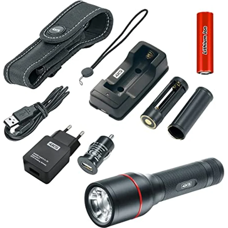 4K5 4K5, Taschenlampe mit 1000 lm Leuchtkraft, einstellbarem Fokus, spritzwassergeschützt – Bild 1