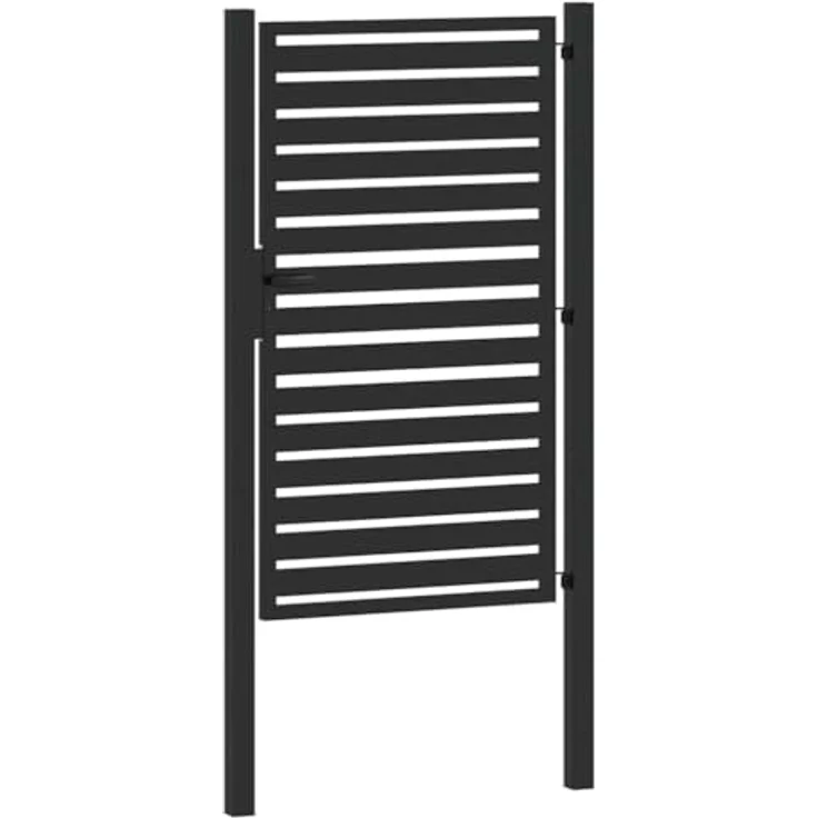 vidaXL Gartentor Aluminium, abschließbar, schwarz, 100x150 cm, pulverbeschichtet – Bild 7