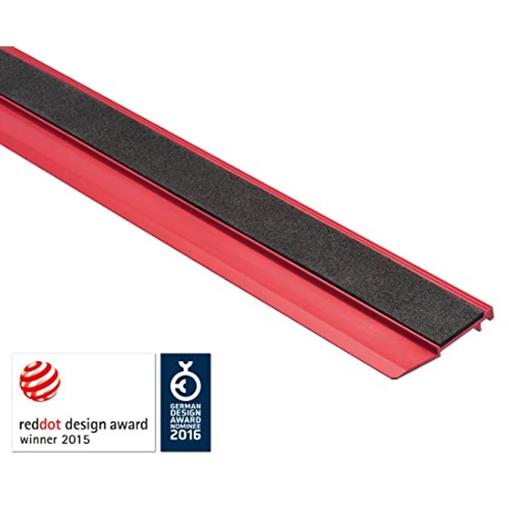 Schneide-Lineal 60 cm lang, aus Aluminium im knalligen Rot, rutschfest, robust, mit besonders gerader Schneidekante – Bild 5