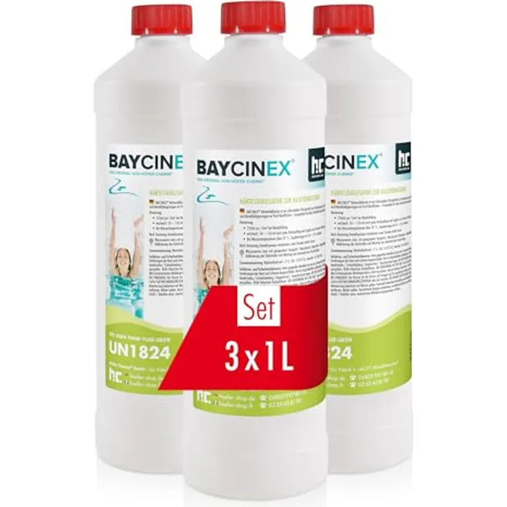 3 x 1 Liter BAYCINEX® Härtestabilisator zur Kalkvermeidung