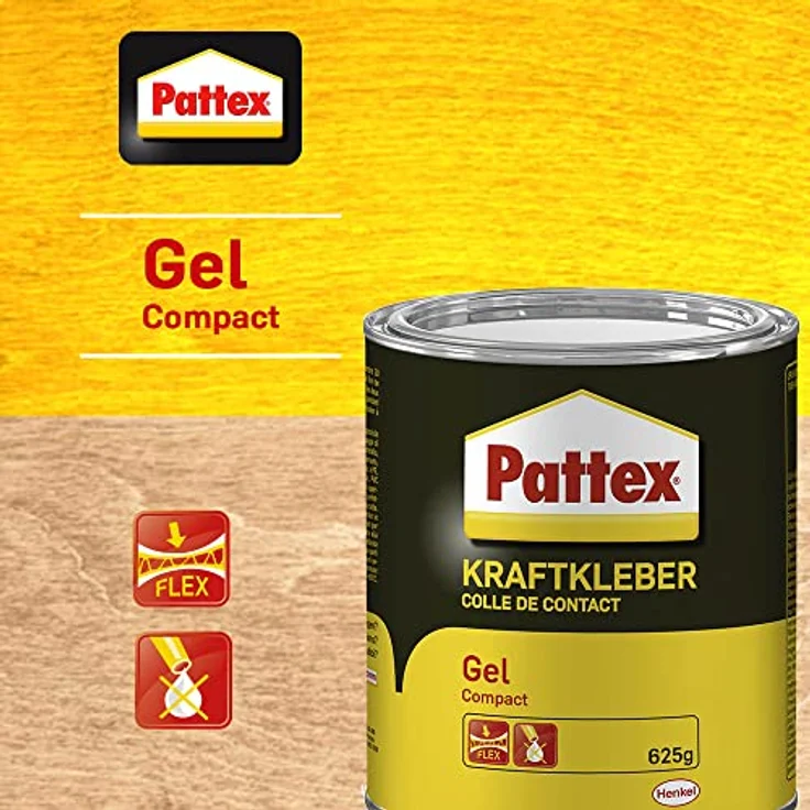 Pattex Compact Gel Kraftkleber, lösemittelhaltig, 625 g Dose – Bild 4
