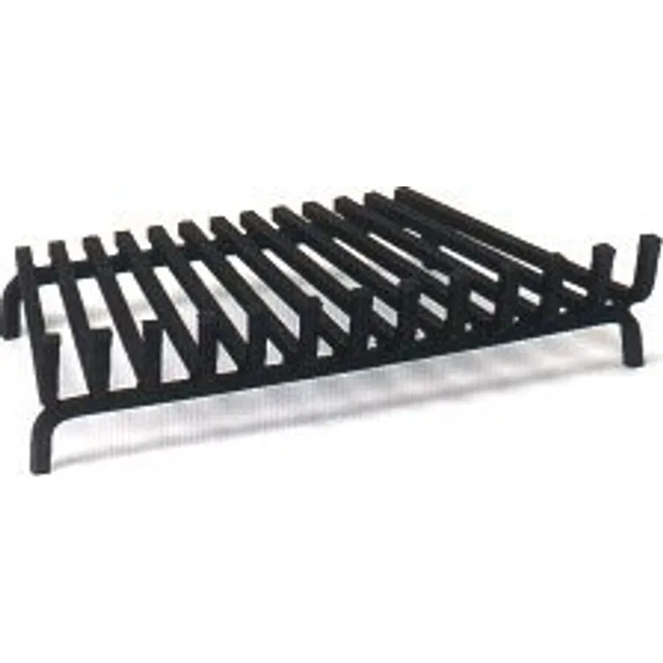FIREFIX 4030/H Feuerrost mit Hufnagelschmiedung, konisch, schwarz lackiert, 4-Kant-Stahl mit 16 mm Materialstärke, 670 x 450 x 400 mm vorne x Breite hinten x Tiefe