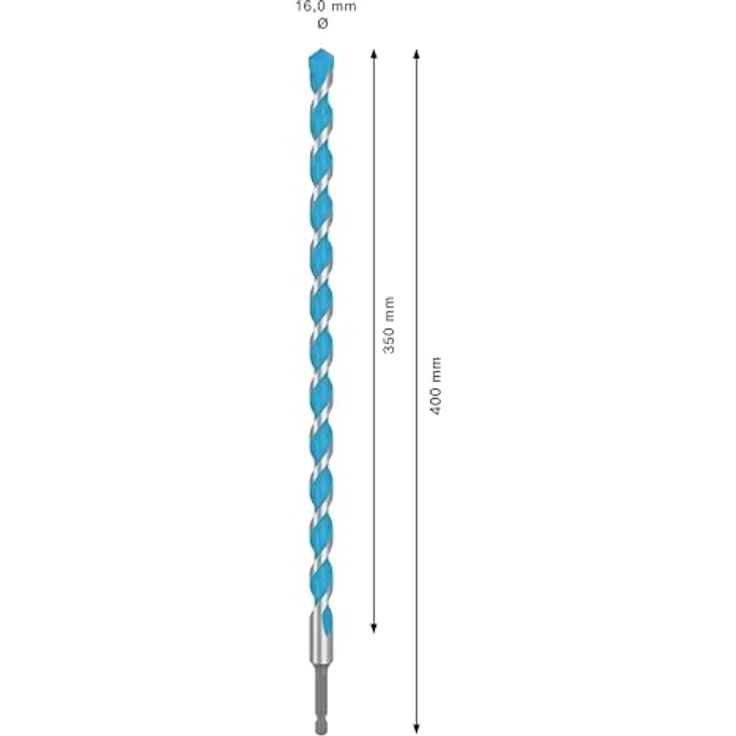 Bosch EXPERT HEX-9 MultiConstruction Bohrer, 16 mm Durchmesser, 350 mm Arbeitslänge, Sechskantschaft – Bild 3