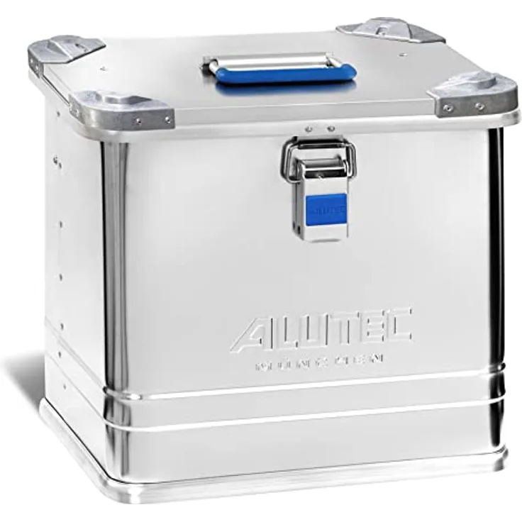 ALUTEC Aluminiumbox INDUSTRY 27 (Inhalt 27 l, Innenmaße (LxBxH) 350 X 245 X 315 mm, staub-/spritzwassergeschützt, Werkzeugbox, Aufbewahrungskiste, Gewicht 2,73 kg) 13027