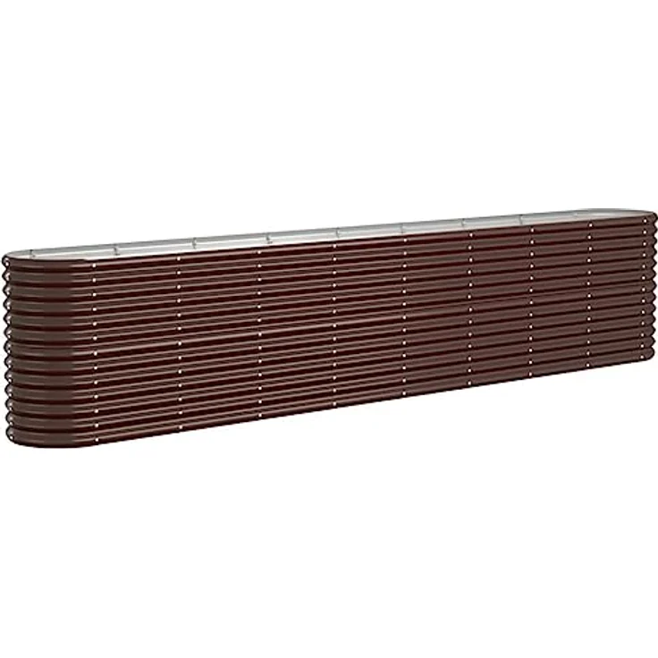vidaXL Hochbeet, Wetterfestes Hochbeet für Garten Balkon Terrasse, Kräuterhochbeet aus pulverbeschichtetem Stahl Braun – Bild 1