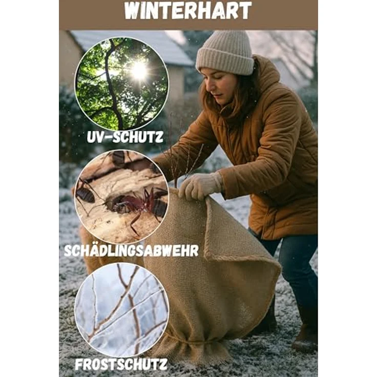 Samenshop24 5 Stück, Premium Jutesäcke aus 100 % Naturfaser, Neu, Größe 110cm x 60cm, strapazierfähig, Kartoffelsack, Aufbewahrung für Obst/ Gemüse, Winterschutz, Deko uvm. – Bild 6