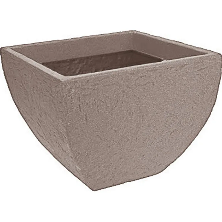 HTI-Living Pflanzkübel Pflanztopf Beige, Steinoptik, Kunststoff, 40 x 40 x 31 cm, frostbeständig, Übertopf mit Wasserablauflöchern