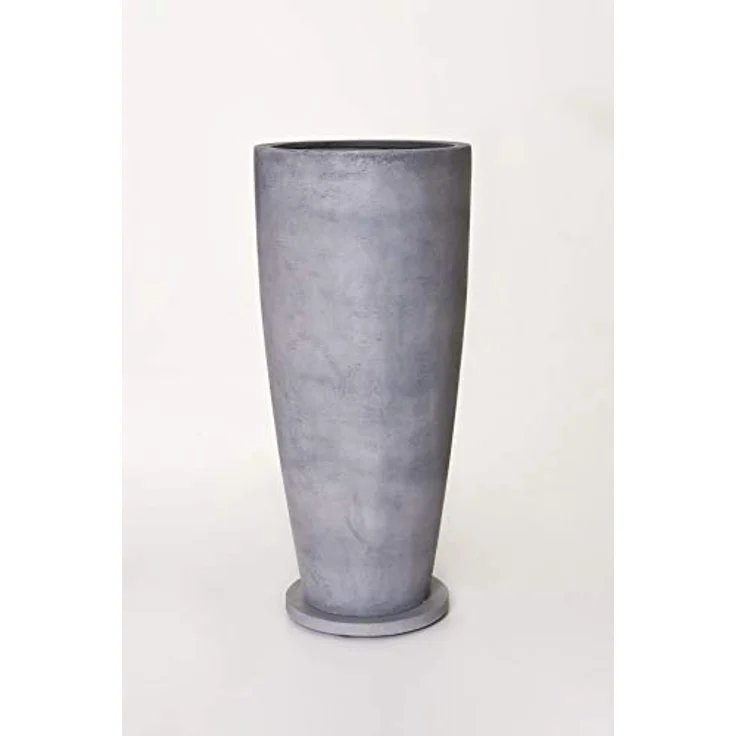 VIVANNO Untersetzer mit Rollen Pflanzenroller rund Kunststein Movo Grau - 4 x 36 cm – Bild 5