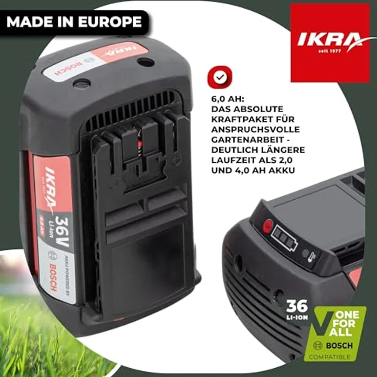 IKRA 36 V Li-Ion Akku 6,0 Ah, kompatibel mit allen 36V BOSCH Geräten, mit COOLPACK-Technologie und LED-Ladezustandsanzeige – Bild 3