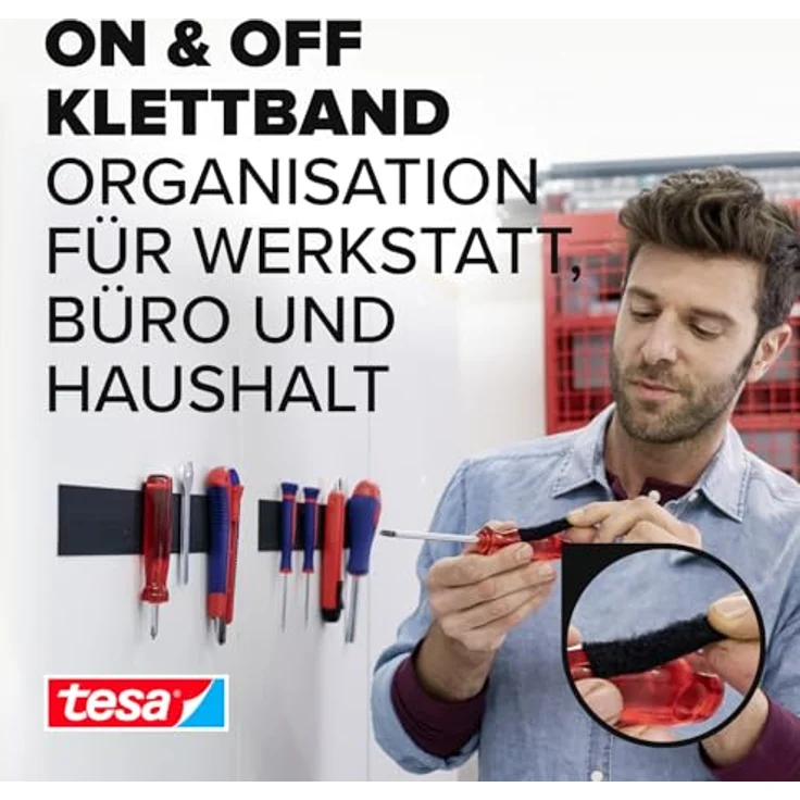 tesa Klettband On & Off 50 mm x 1 m, schwarz - Preisvergleich – Bild 2