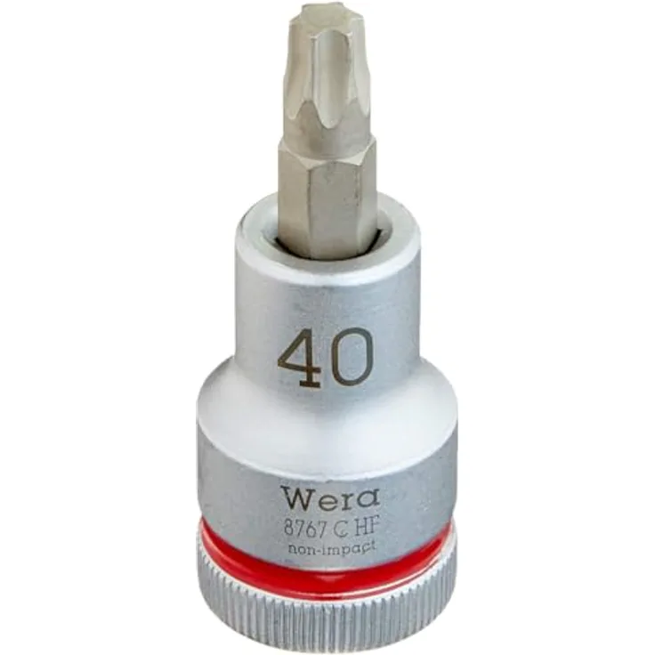 Wera Zyklop-Steckschlüsseleinsatz T 40 x 60 mm, 12.5 mm (1/2), Chrom-Vanadium Stahl mit Haltefunktion