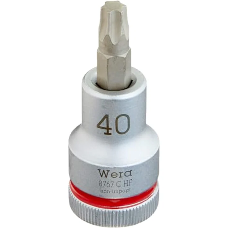 Wera Zyklop-Steckschlüsseleinsatz T 40 x 60 mm, 12.5 mm (1/2), Chrom-Vanadium Stahl mit Haltefunktion – Bild 1