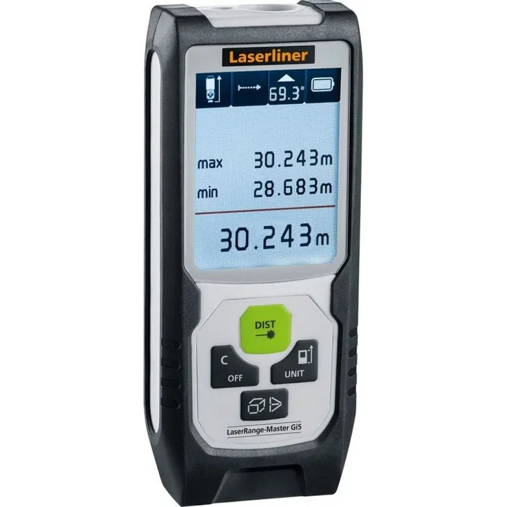 LASERLINER LaserRange-Master Gi5 Hardcase - Laser-Entfernungsmesser, Grüne Lasertechnologie, Genauigkeit ±2 mm, 50m Messbereich, Ergonomisch
