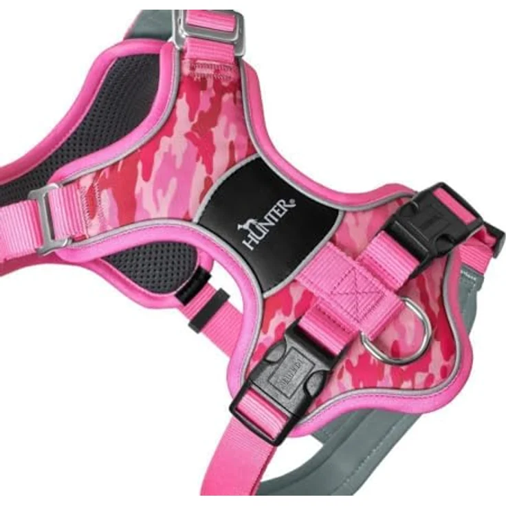 HUNTER Geschirr Divo Up Camouflage rosa L-XL mit 5-facher Verstellmöglichkeit und reflektierendem Material – Bild 3