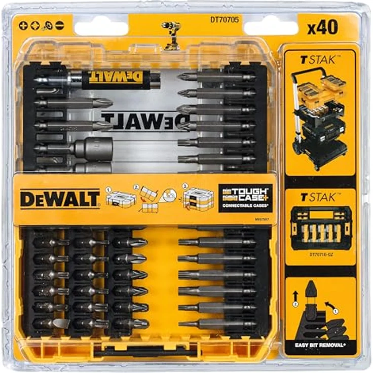 Dewalt Zubehör-Schrauber Bits Set, 40 teilig, PH/PZ/TX/SL mit magnetischem Antriebsleiter – Bild 3