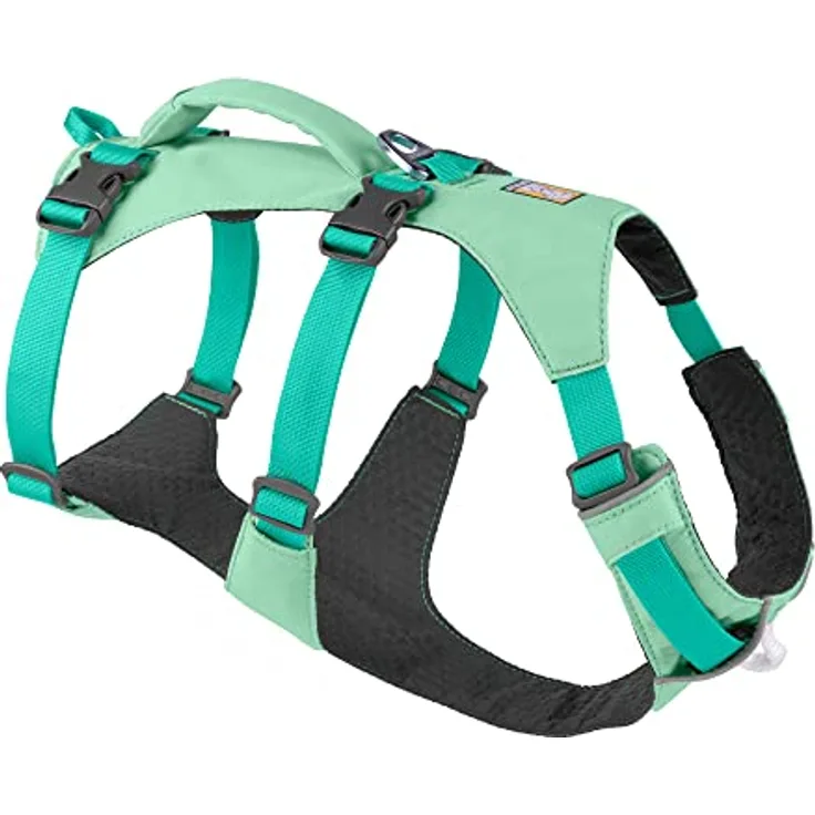 Ruffwear Flagline Hundegeschirr mit Griff, Lleichtes, Verstellbares Gehgeschirr, 3 Leinenbefestigungspunkte, verstärktes Gurtband und starker V-Ring aus Metall, Sage Green (Small, 56–69 cm)