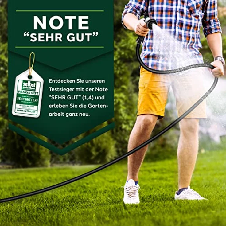 TRESKO Premium Gartenschlauch Flexibler Wasserschlauch dehnbarer Flexischlauch Schwarz 7,5m – Bild 6