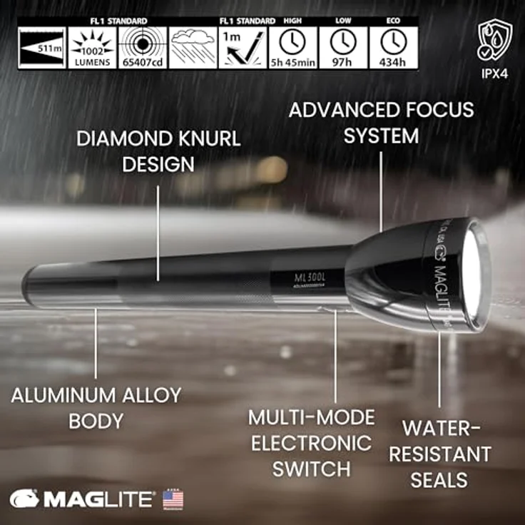 Mag-Lite ML300L 4D LED Taschenlampe batteriebetrieben 1002lm 434h 907g – Bild 6