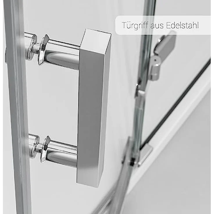 NEXTREND Eckdusche DX407, Schwingtüren aus 8 mm Nano Echtglas, Breiten wählbar, Türelement Rechts 80 cm, Türelement Links 120 cm – Bild 6