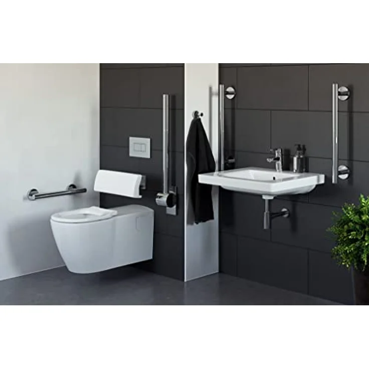 Ideal Standard WC-Sitzring Connect Freedom, weiß, Duroplast mit Edelstahlscharniere und stabilen Winkelpuffern, barrierefrei – Bild 2
