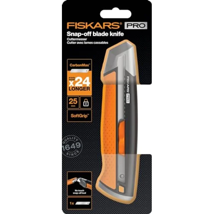 Fiskars 1027228 CarbonMax Cuttermesser 25mm – Bild 6