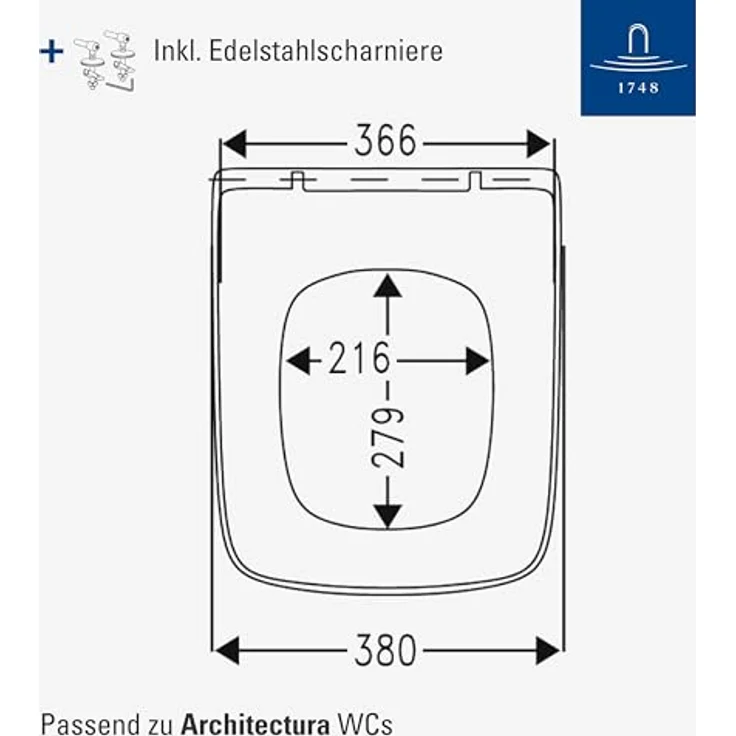 Villeroy & Boch WC-Sitz Architectura, Duroplast mit antibakterieller Oberfläche, Alpinweiß – Bild 6