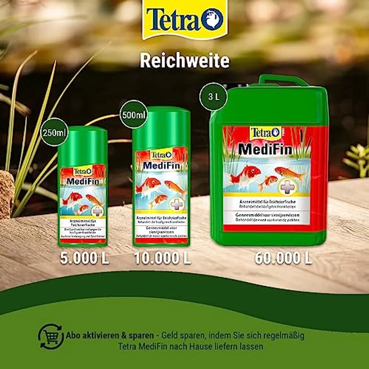 Tetra Pond MediFin (universell wirkendes Arzneimittel für alle Gartenteichfische, hilft effektiv und schnell gegen Hautparasiten und bakterielle Hautinfekte), 3 Liter Flasche – Bild 5