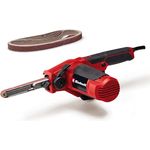 Einhell Bandfeile TC-BF 500 E (500 Watt, Geschwindigkeit bis 1.700 m/min, Dauerlaufarretierung, integrierte Staubabsaugung, Drehzahlelektronik, inkl. 6x Schleifbänder)